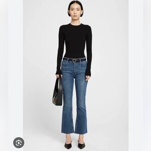 Anine Bing Lara High Rise Flare Leg Jeans in Mid Indigo. Size 26x24